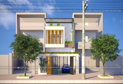 Thiết kế nhà phố 2 tầng anh Thế - Ninh Bình